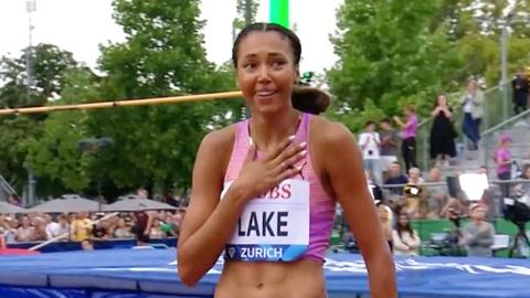 Morgan Lake smiling at an athletics meeting