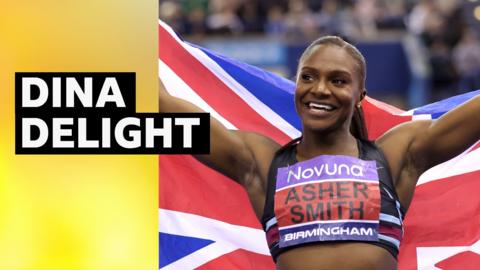 Dina Asher-Smith celebrates