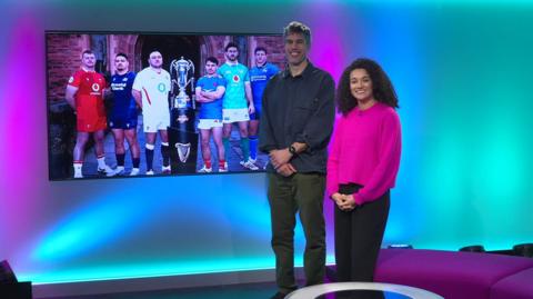 Nina and guest in the studio