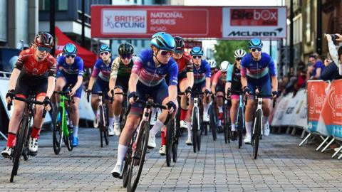 Cyclists in Sheffield city centre