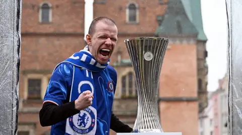 Chelsea fan in Wroclaw