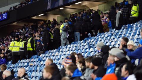 A minority of Rangers fans stage a walkout in protest at recent results and how the club is being run