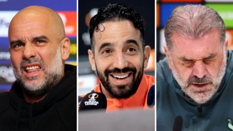 Pep Guardiola, Ruben Amorim and Ange Postecoglu