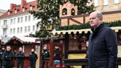 German Chancellor Scholz visits Magdeburg's Christmas market following vehicle-ramming attack