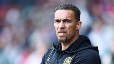 Blackburn Rovers boss Valerien Ismael looks on