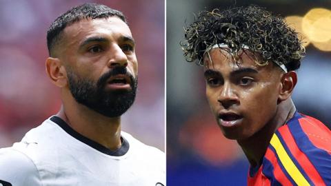 Egypt's Mohamed Salah and Spain's Lamine Yamal