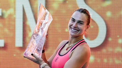 Aryna Sabalenka with a trophy