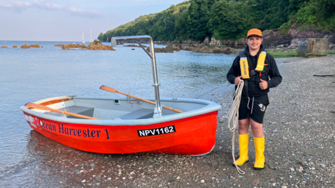 Antony with his new fishing boat