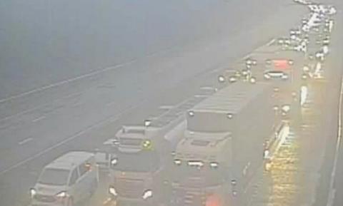 Gridlock in the mist on M6