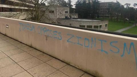 Graffiti painted on a wall at the University of East Anglia