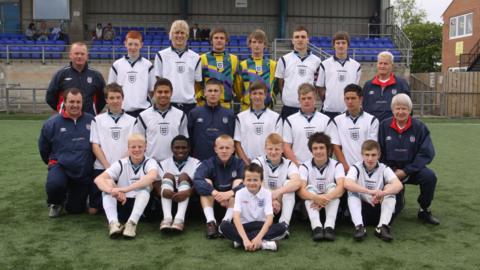 Dan Burn, third from left in the back row, lines up for the Clubs for Young People representative side in 2009.