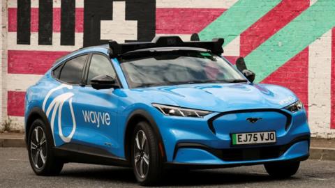 A car with sensors on it.
