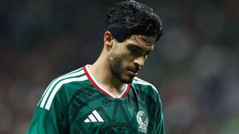 Raul Jimenez during Mexico's defeat by Paraguay in November