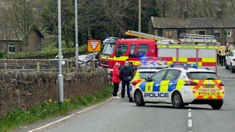 Crash scene near Queensbury