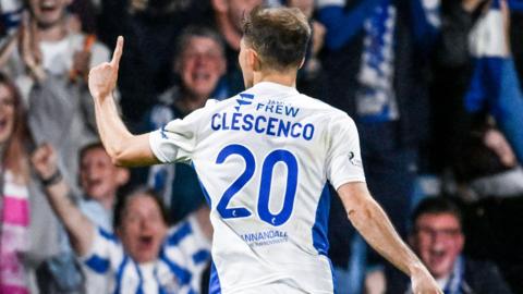 Kilmarnock's Nicky Clescenco celebrates
