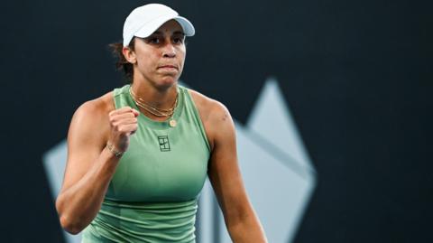 Madison Keys clenches her fist