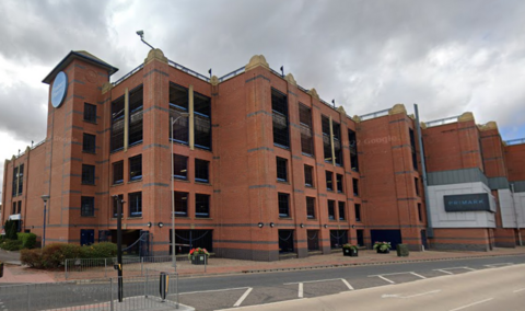 The car park is built from the same red brick as the shopping centre, adjoined to the centre next to Primark.  It has five levels.