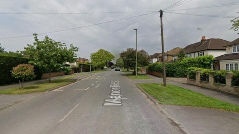 A residential street. 