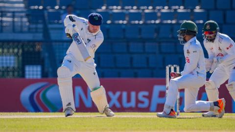 Andy McBrine in action for Ireland against Bangladesh