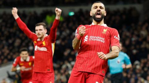 Mo Salah celebrates