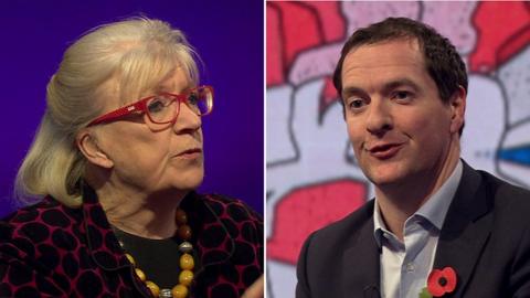 Composite image of Polly Toynbee and George Osborne