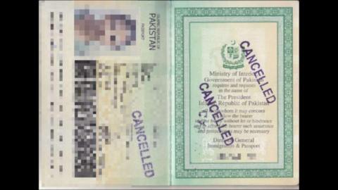 Sisters say they surrendered their passports to the Pakistan High Commission but didn't provide the renunciation certificates. The picture shows the blurred passport of one of the sisters.