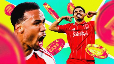 A Fantasy Premier League graphic including Arsenal defender Gabriel and Nottingham Forest playmaker Morgan Gibbs-White