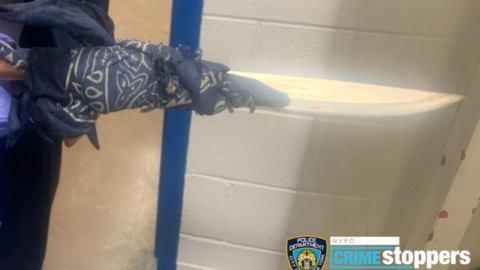 NYPD posted a photo of a knife the suspect was caught with