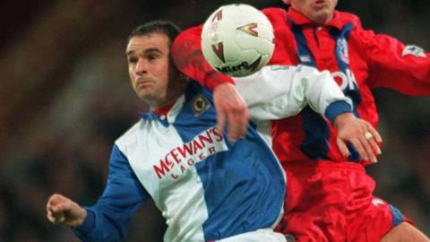 Mark Atkins playing during Blackburn's Premier League title-winning season