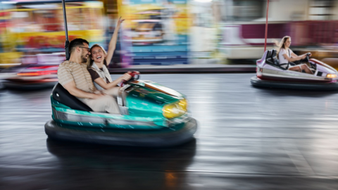 Couple on a dodgem