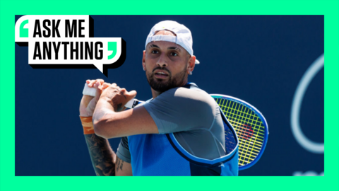 Nick Kyrgios playing tennis