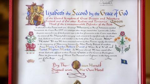 Prince Harry and Meghan Markle's Instrument of Consent