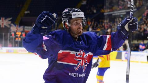 GB celebrate ice hockey win