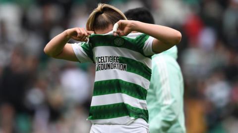 Celtic's Maria McAneny at full time during a Scottish Women's Premier League match between Celtic and Heart of Midlothian at Celtic Park