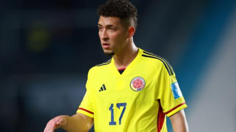 Andres Salazar playing for Colombia