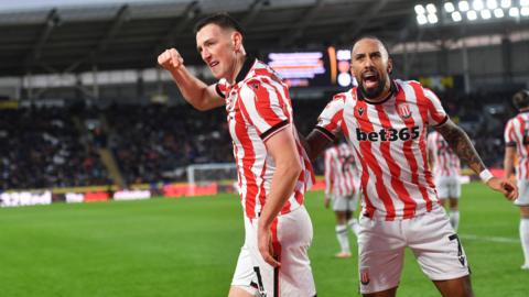 Robert Bozenik celebrates his winning goal against Hull City