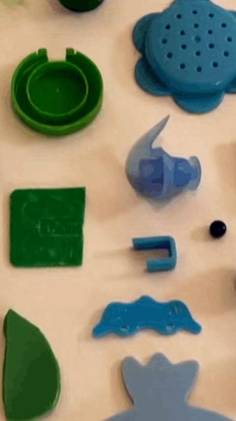 Colourful scraps of plastic.
