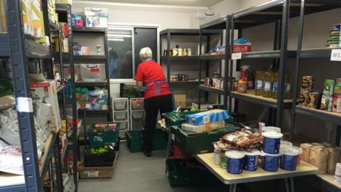 Foodbank shelves