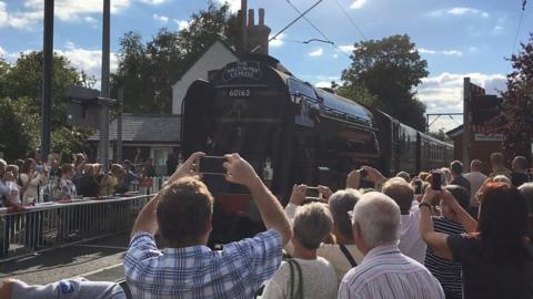 Tornado steam locomotive at Frinton-on-Sea