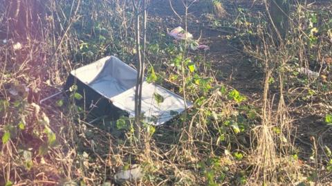 Discarded rubbish at Hulton Abbey