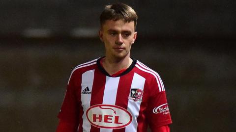 Pat Jones, pictured in action for Exeter U21s against Bromley  