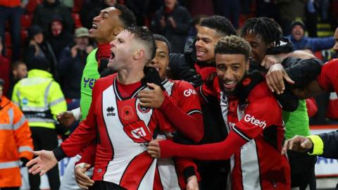 Sheffield United players celebrate