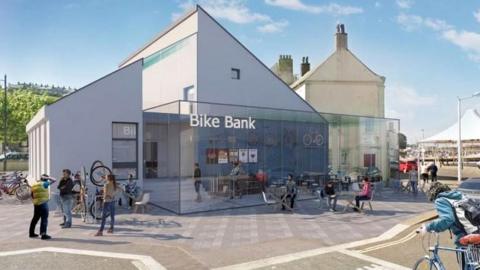 Artist's impression of new cycle hub