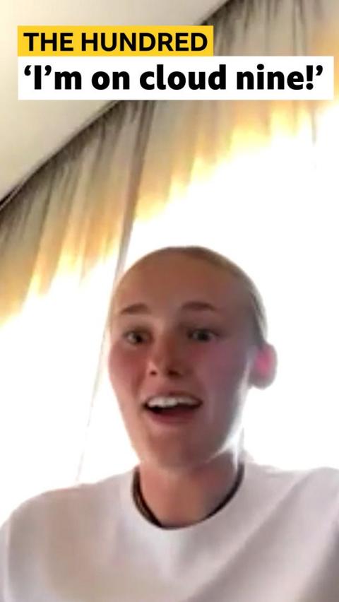 Tilly Corteen-Coleman mouth aghast in Hundred interview