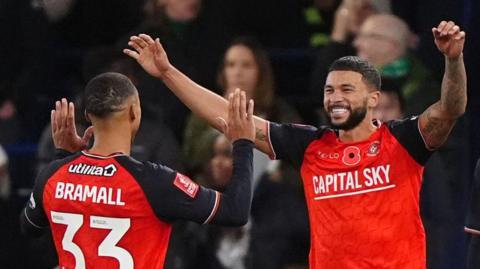 Luton Town's Nahki Wells celebrates