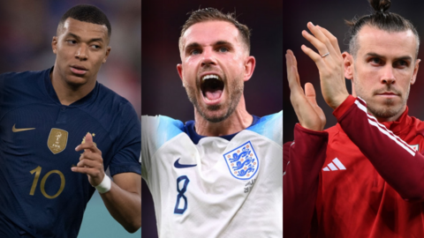 Kylian Mbappe, Jordan Henderson and Gareth Bale