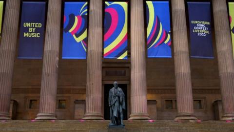 General view of St George's Hall prior to the Insignia Exchange