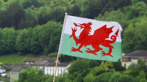 Baner Cymru yn chwifio