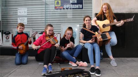 Children playing music