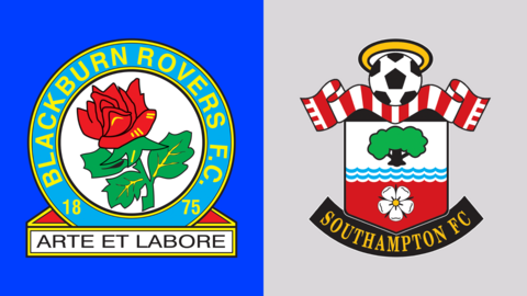 The club badges of Blackburn Rovers and Southampton